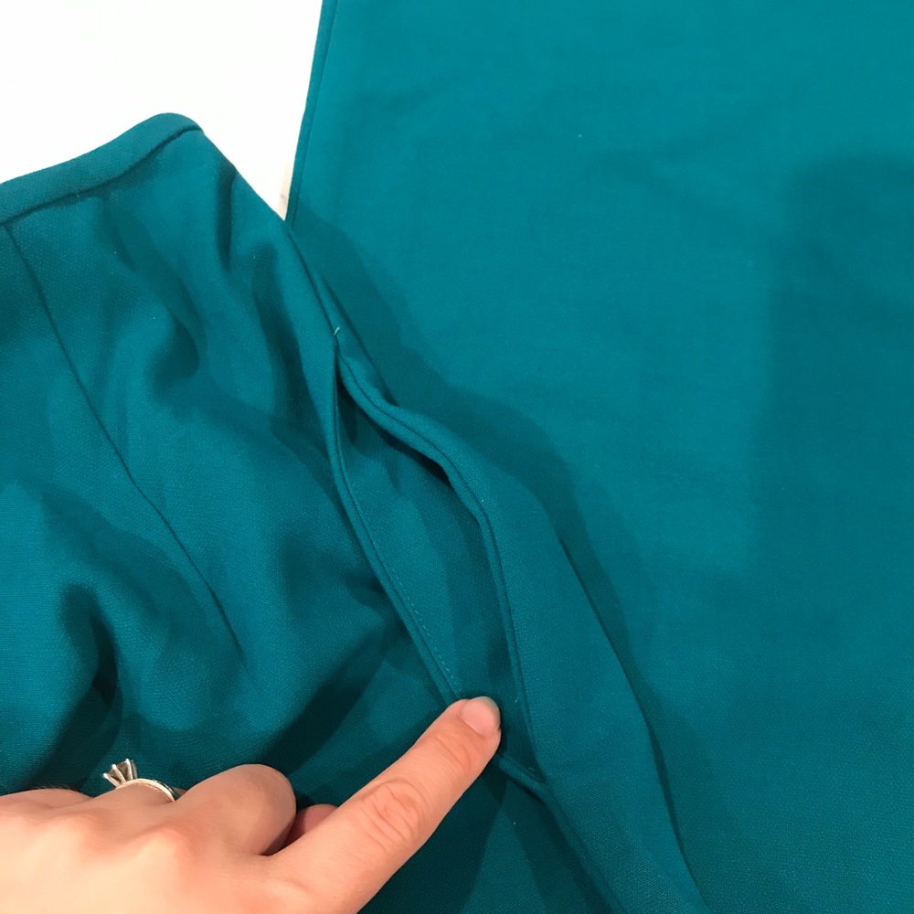 Black Halo Wide Leg Pants Turquoise Blue Sz 2 - Picture 4 of 8